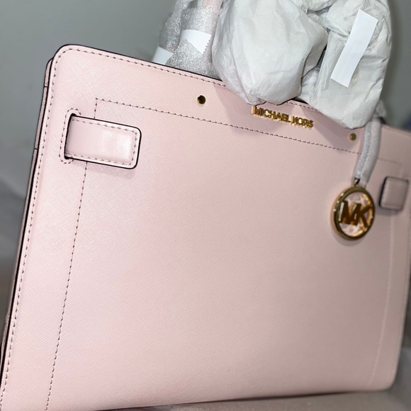 MICHAEL KORA SAFFIANO LEATHER SATCHEL - Picture 2 of 5